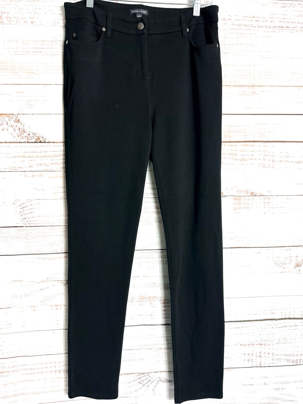 Eileen Fisher Black Slim Stretch Ponte Pants